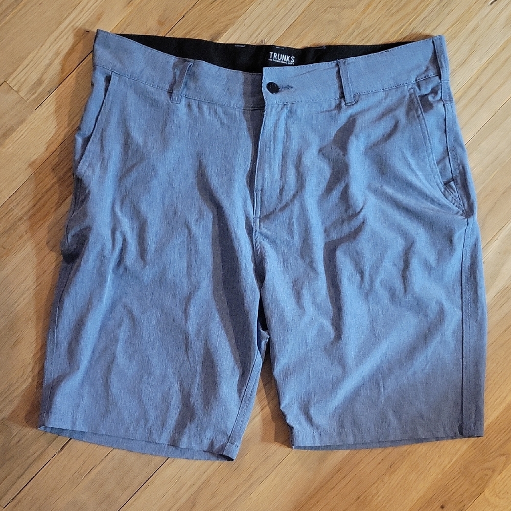 Trunk Sz 36 Blue Flat Front Shorts Cotton Blend Casual